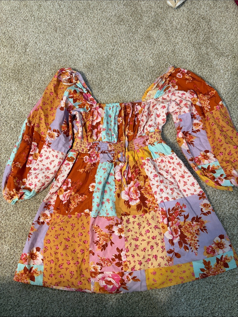 Miss Selfridge Multicolor Floral Patchwork Mini Dress